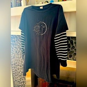 Kids Black & White Dress with Sun & Moon size 7